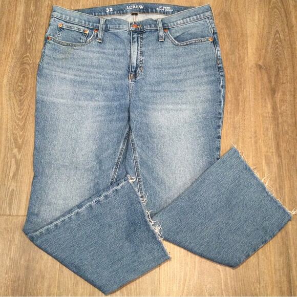 J. Crew 9" demi boot crop jean medium wash 32 raw hem - Picture 3 of 9